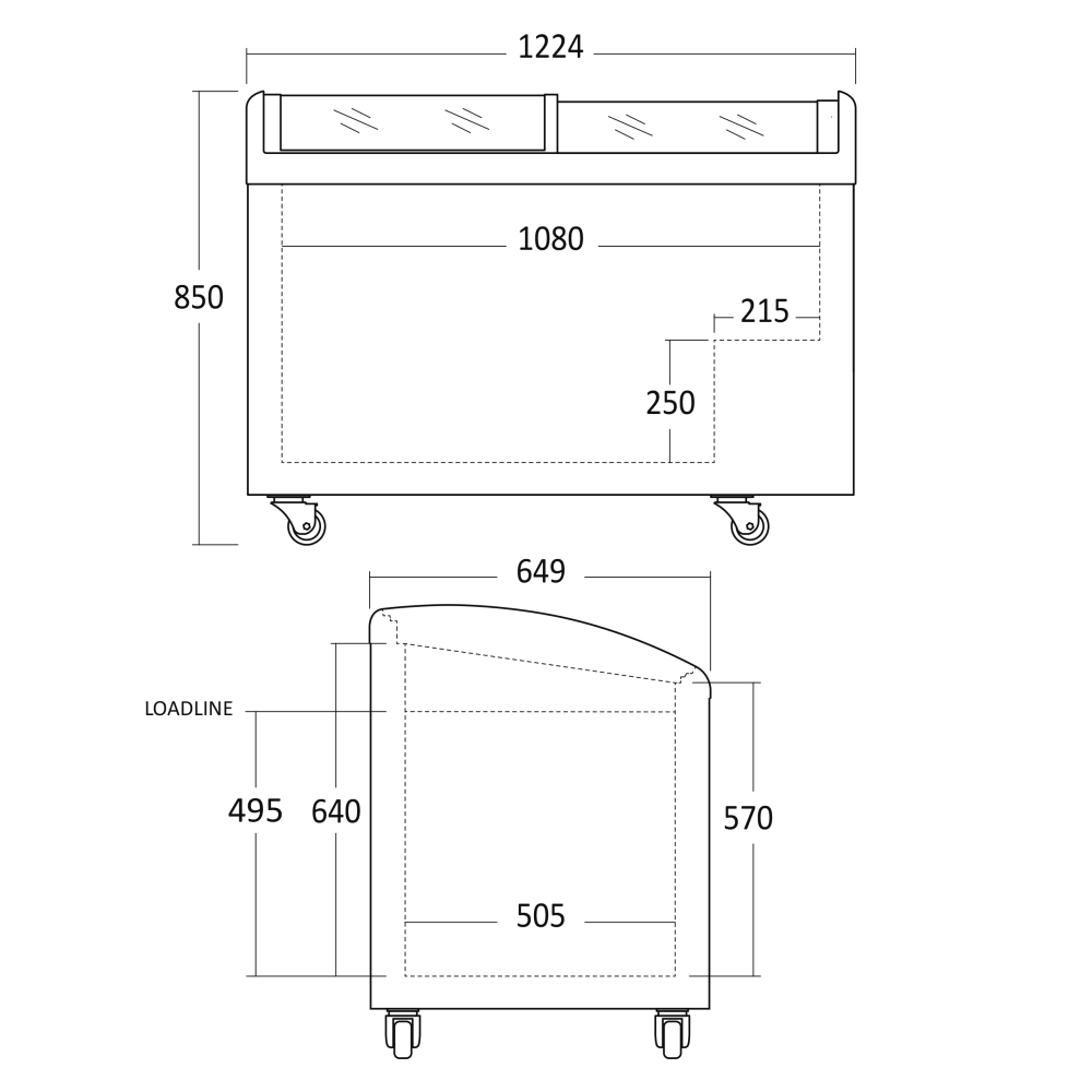 Congélateur coffre vitrine SCANDOMESTIC 23424310000IC352D