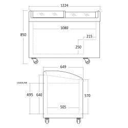 Congélateur coffre vitrine SCANDOMESTIC 23424310000IC352D