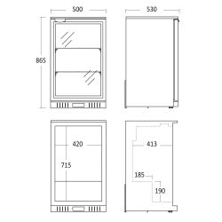 Armoire réfrigérée vitrée SCANDOMESTIC 26311010000SC131HE
