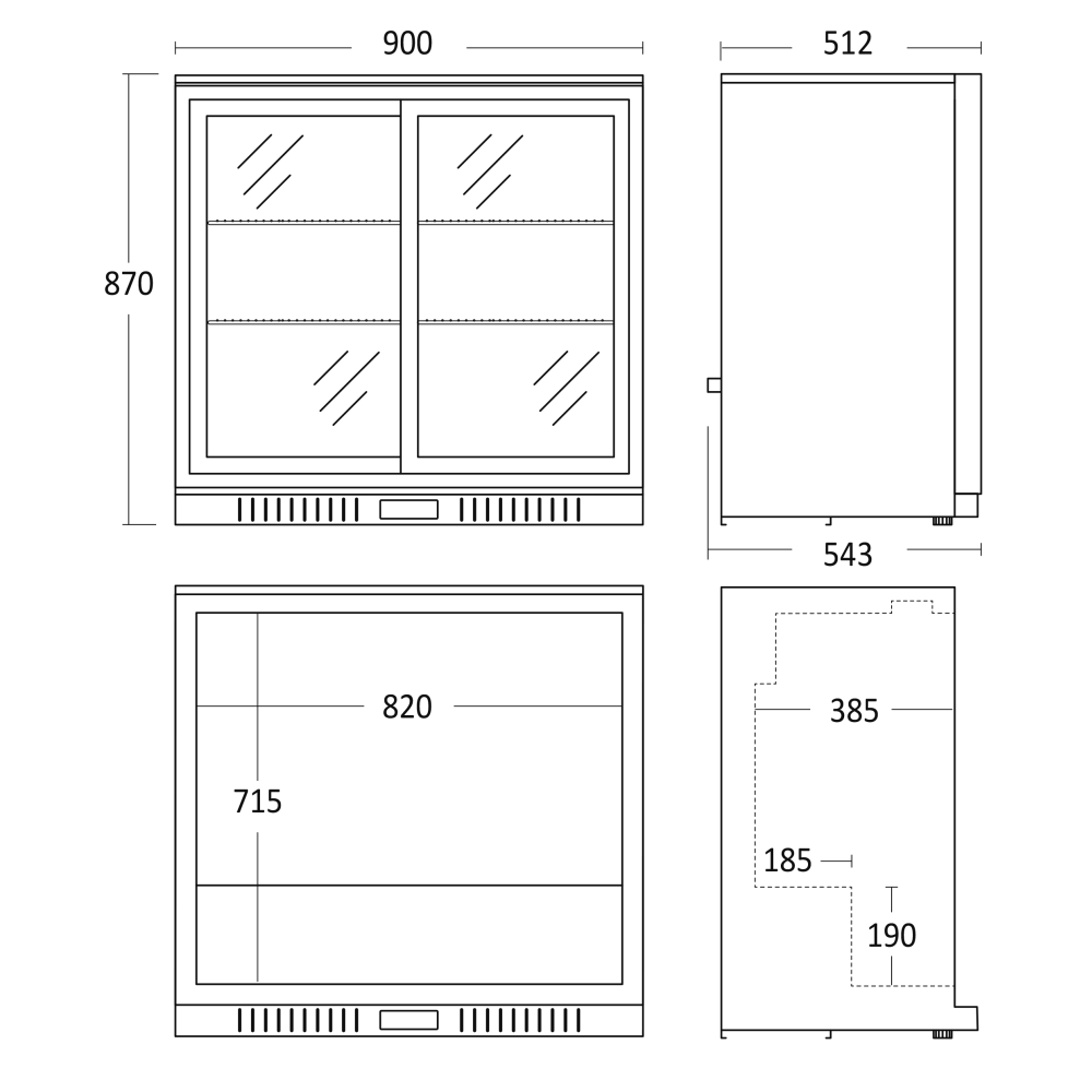 Armoire réfrigérée vitrée SCANDOMESTIC 26311010000BB211SLBB