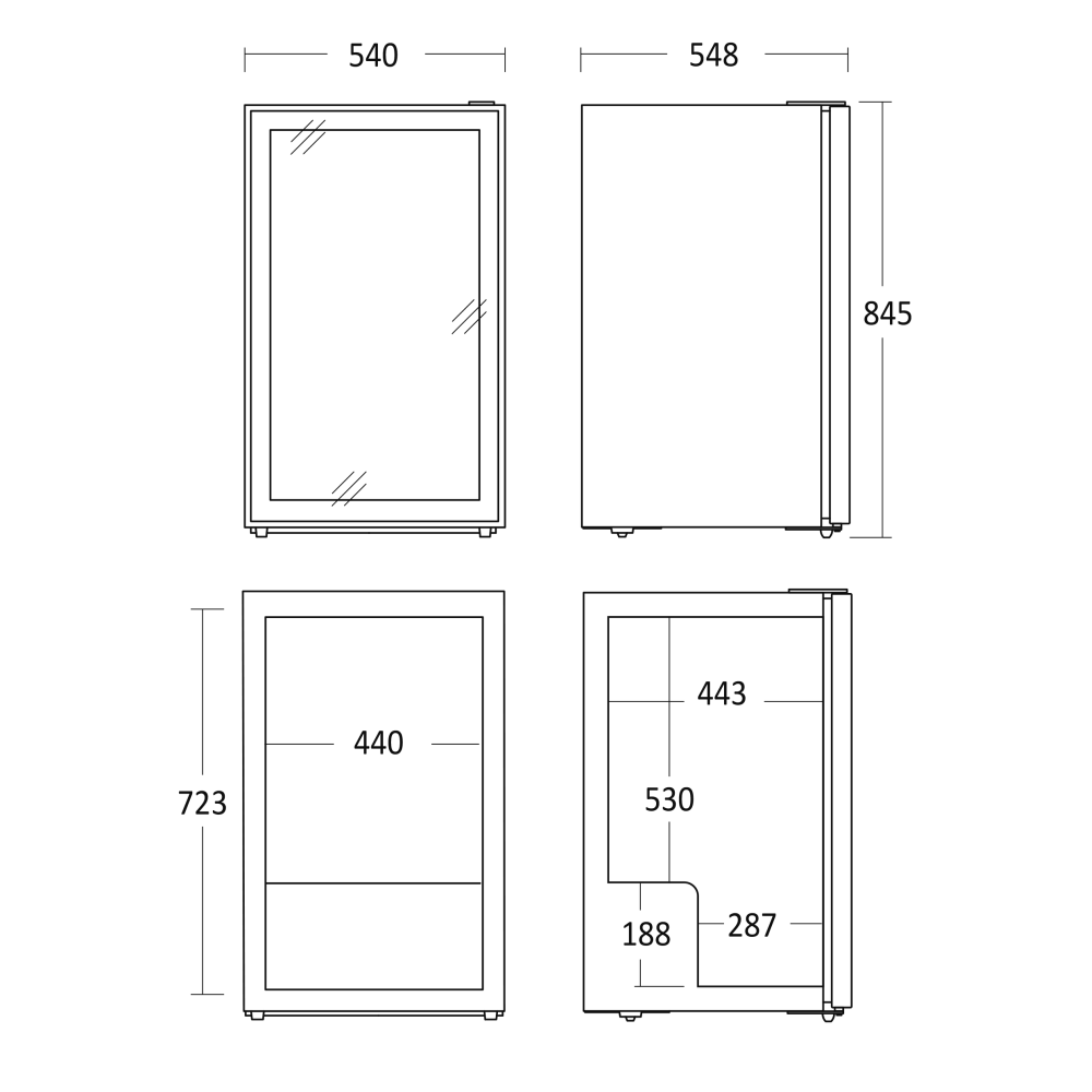 Armoire réfrigérée vitrée SCANDOMESTIC 35311110000DC126BB