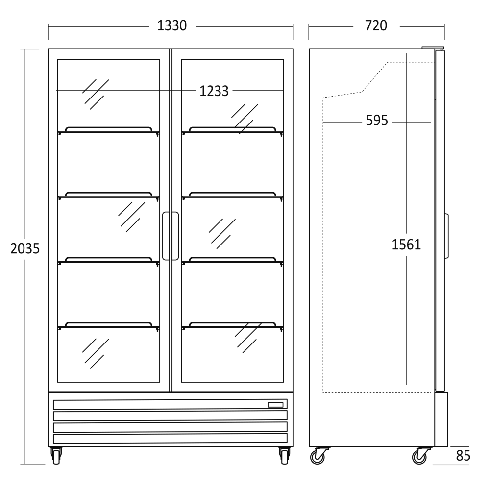 Armoire réfrigérée vitrée SCANDOMESTIC 26311110000SD1326BE