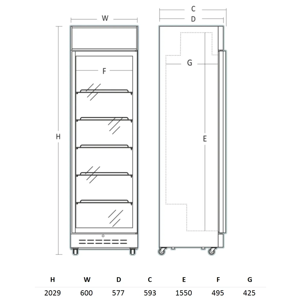 Armoire réfrigérée vitrée SCANDOMESTIC 263111DCC360BD