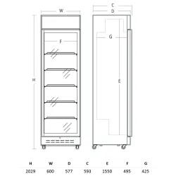 Armoire réfrigérée vitrée SCANDOMESTIC 263111DCC360BD