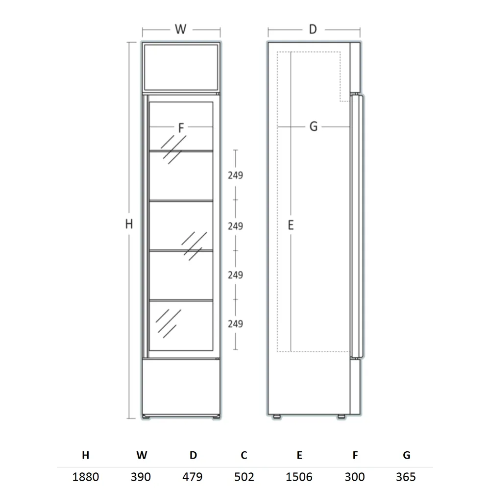 Armoire réfrigérée vitrée SCANDOMESTIC 263111DCC217BD