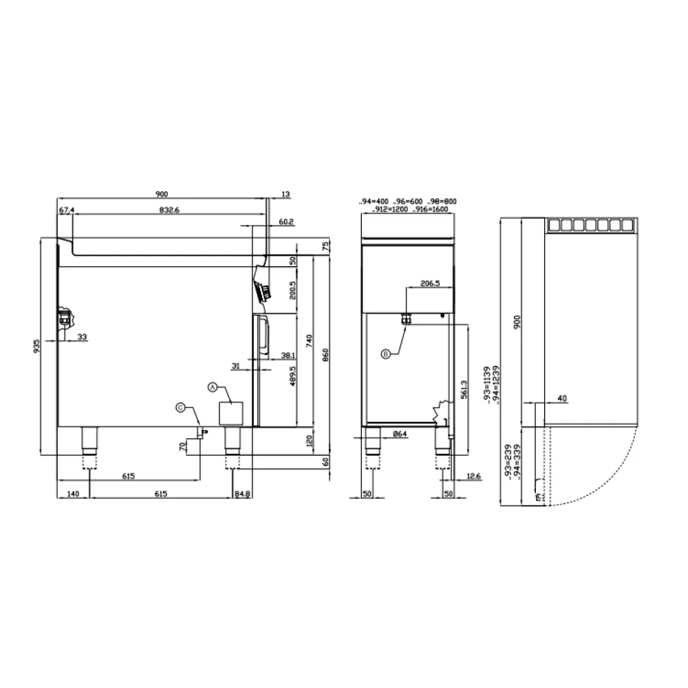 Cuisinière à induction pour navires LOTUS 09030434X