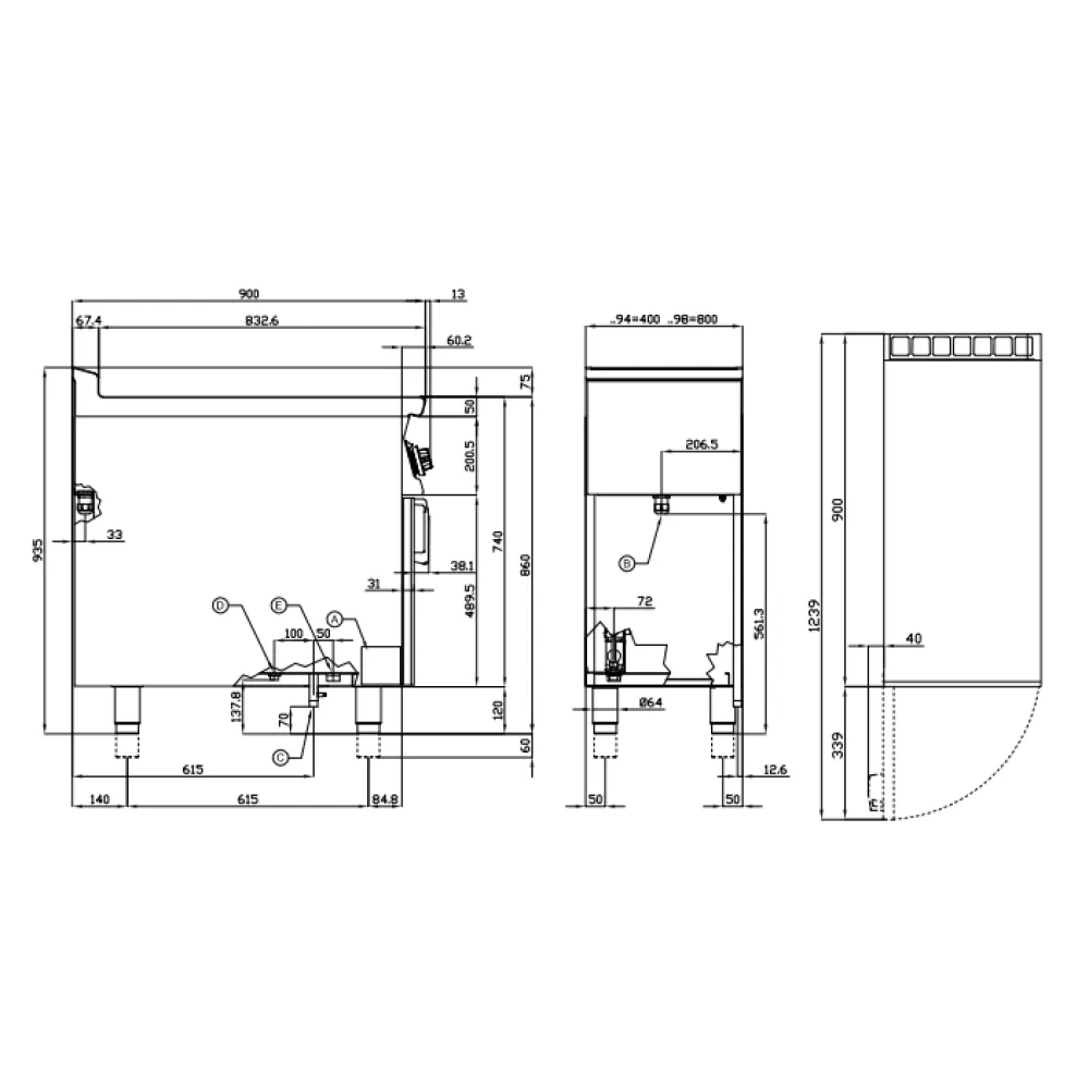 Bain-marie chaud avec armoire neutre LOTUS 09050410