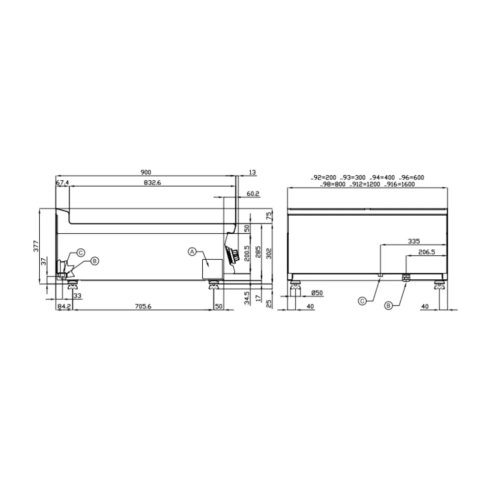 Table de cuisson électrique pour navires LOTUS 19030431X