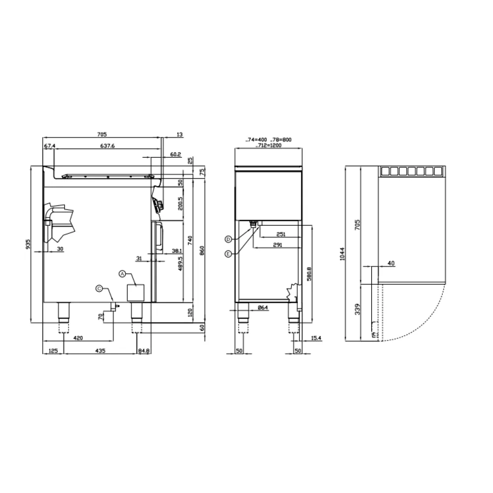 Plaque à gaz avec support ou armoire neutre LOTUS 08310850