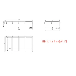 Bain-marie chaud à encastrer BHS-HoReCa GNX4X13